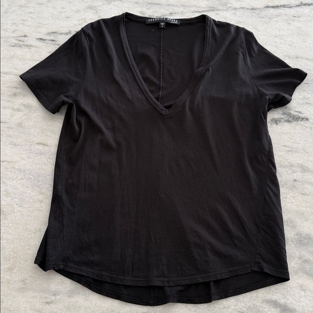 Veronica Beard Cindy V-neck T-Shirt - Picture 3 of 6